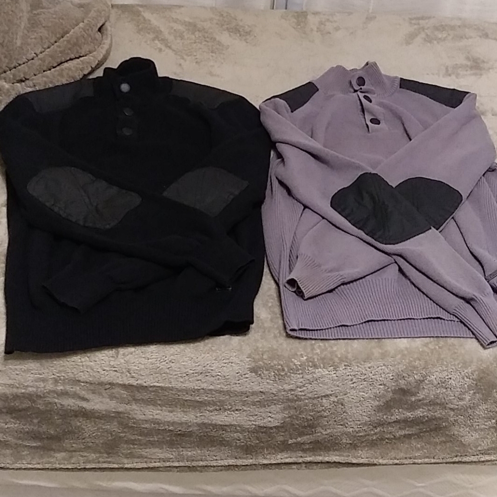 Two Sweaters One Grey and One Black
